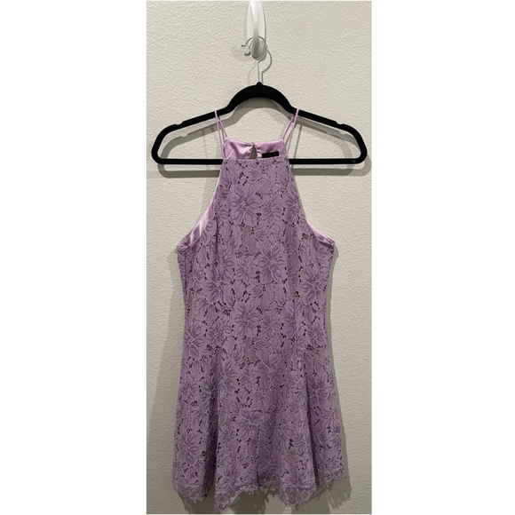 NBD Lilac Revolve Lace Halter Mini Dress - Picture 4 of 8